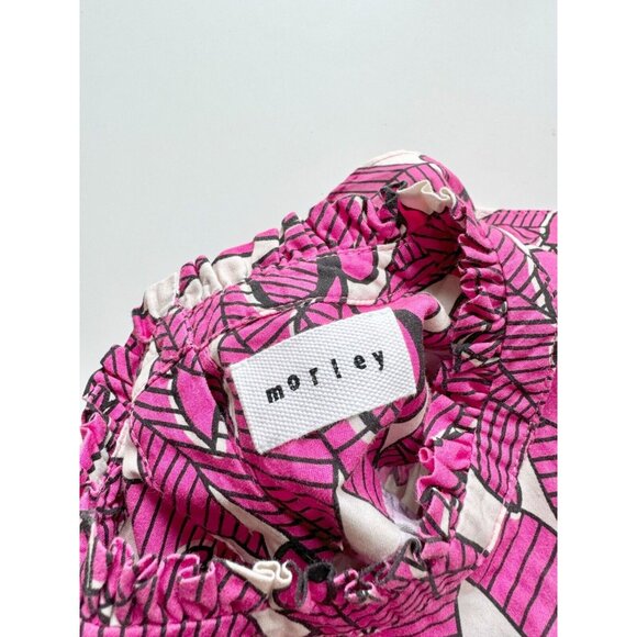 Girls' MORLEY Rodeo Pink Twist Floral Print Cotton Ruffle Trim Shirt, Size 8 - Picture 8 of 11